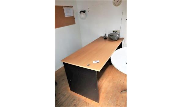 houten schrijftafel, afm plm 180x80cm plus verr ladenblok
